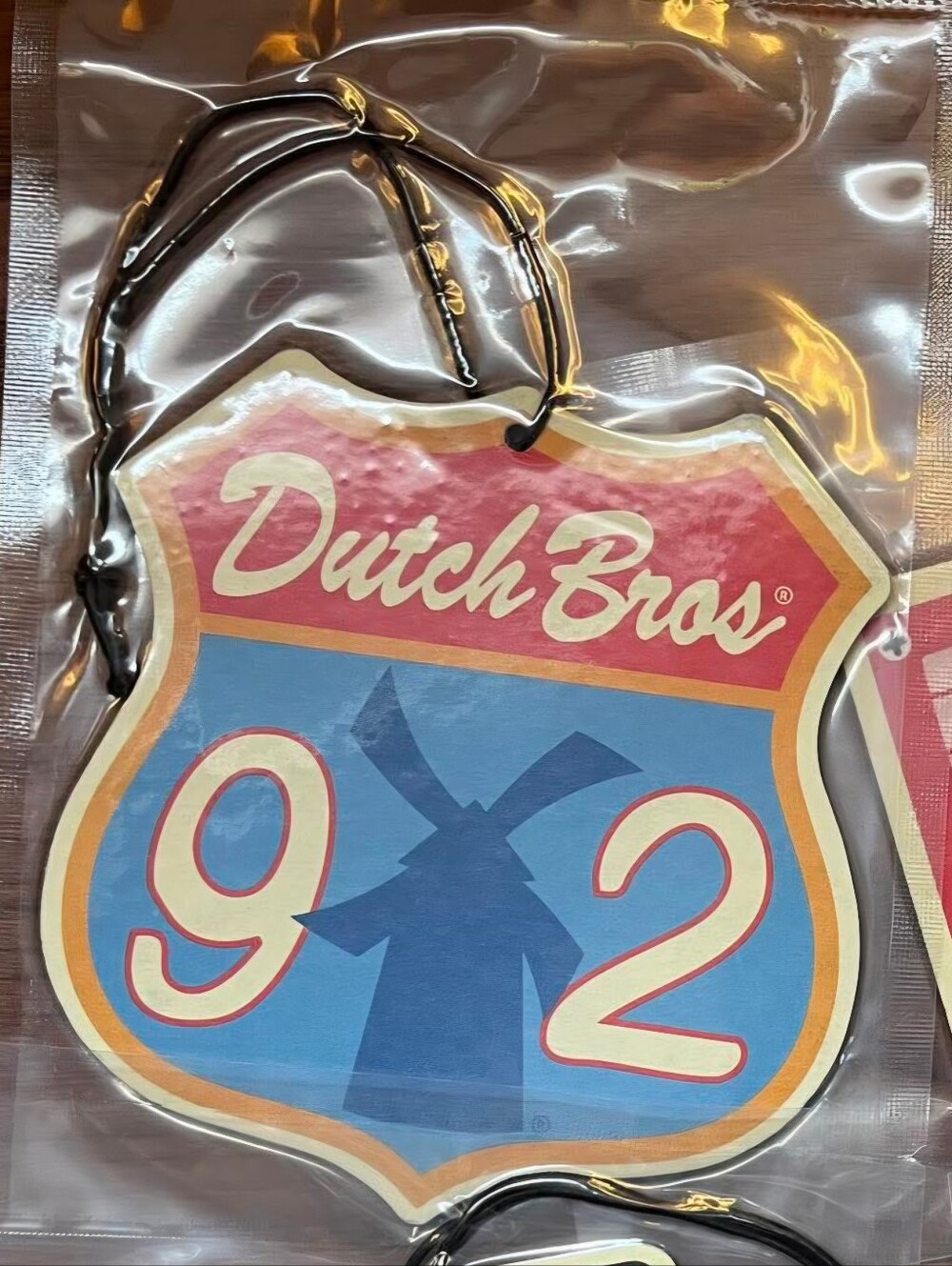 1 💫Dutch Bro's Blue and Red '92 Windmill Hanging Air Freshener✨️ NWT✨️